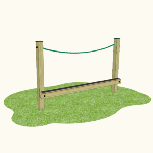 Playground Balance Beam Crossing with Rope Support