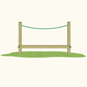 Playground Balance Beam Crossing with Rope Support