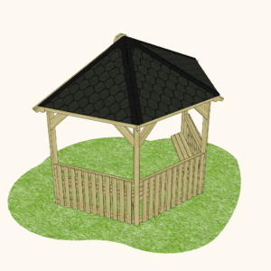 Hexagonal Half Outdoor Classroom (Canopy, Sides & Seating)
