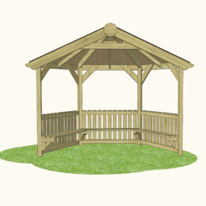 Hexagonal Half Outdoor Classroom (Canopy, Sides & Seating)