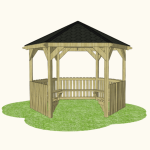 Hexagonal Outdoor Classroom (Canopy, Sides & Seating)