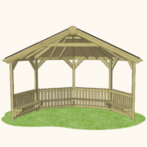 Octagonal Half Outdoor Classroom (Canopy, Sides & Seating)