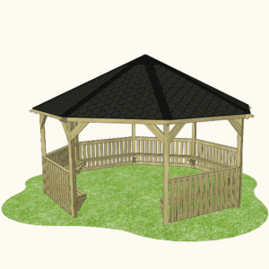 Octagonal Outdoor Classroom (Canopy, Sides & Seating)