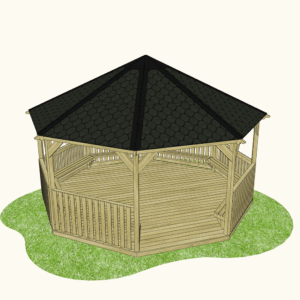Octagonal Outdoor Classroom (Canopy, Sides, Seating & Base)