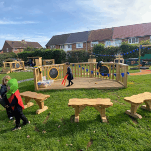Outdoor Rustic Stage Roleplay Bench