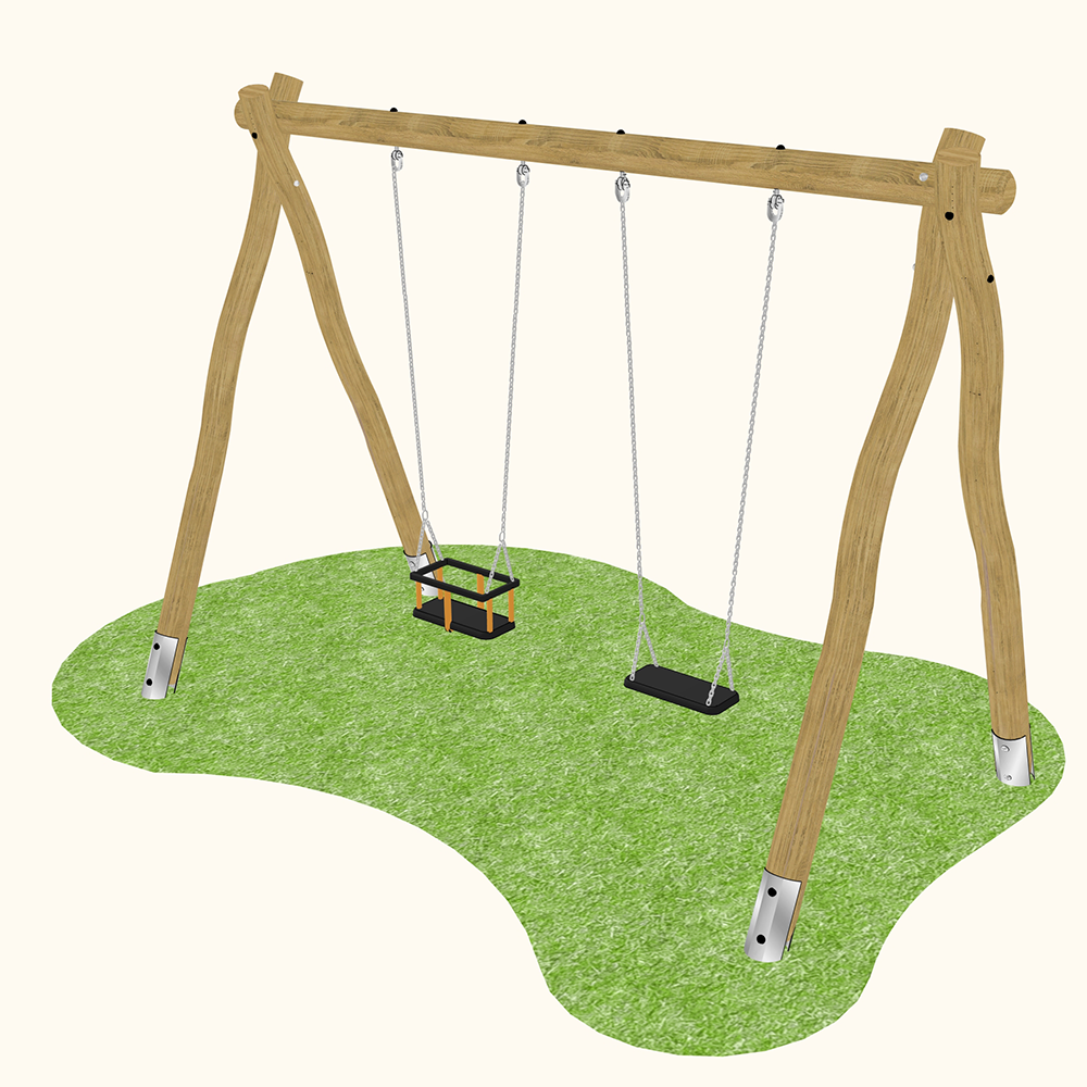 Robinia Cradle & Flat Swing Set – Thames
