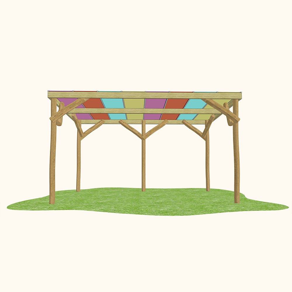 Robinia Shelter Multicoloured Perspex Roof