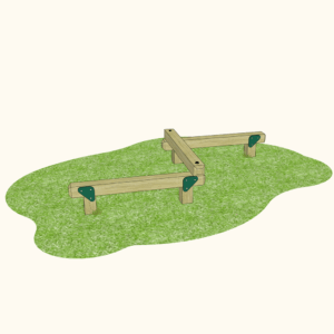 Playground Zig-Zag Balance Beam Crossing