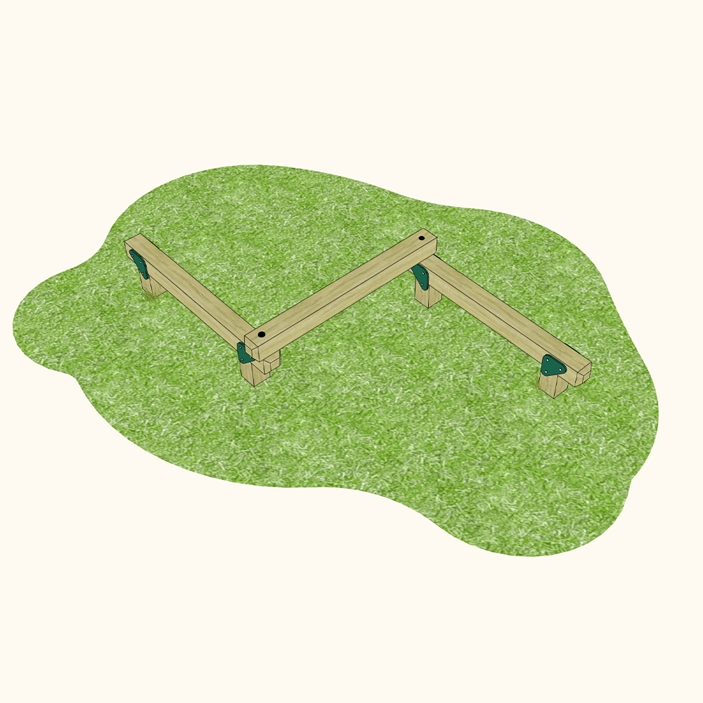 Playground Zig-Zag Balance Beam Crossing