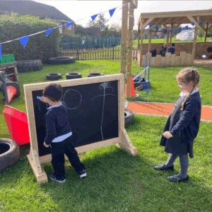 Early Years Mark Making Chalkboard Easel