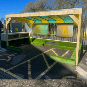 Outdoor Shelter with Multicoloured Polycarbonate Roof