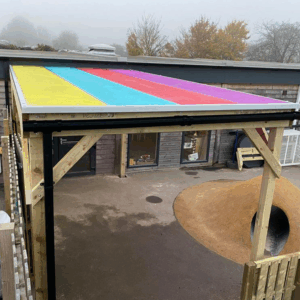 Outdoor Shelter with Multicoloured Polycarbonate Roof