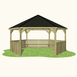 Hexagonal Outdoor Classroom (Canopy, Sides & Seating)
