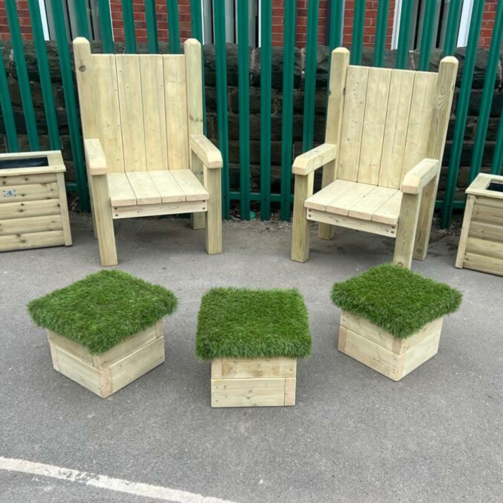 Outdoor Playground Grass Seating Stools