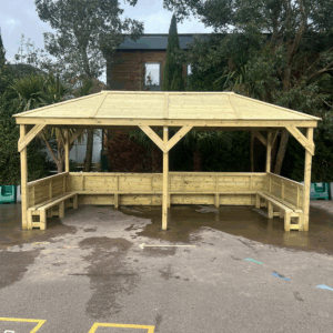 Rectangle Outdoor Classroom Shelter (Sides & Seating)