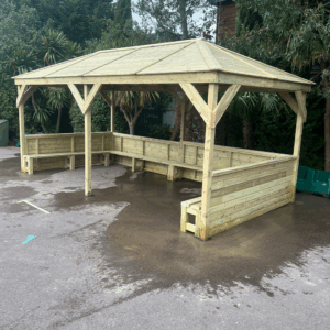 Rectangle Outdoor Classroom Shelter (Sides & Seating)