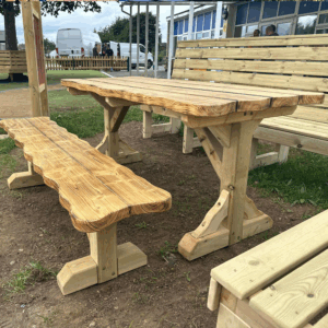 Outdoor Rustic Table & Benches