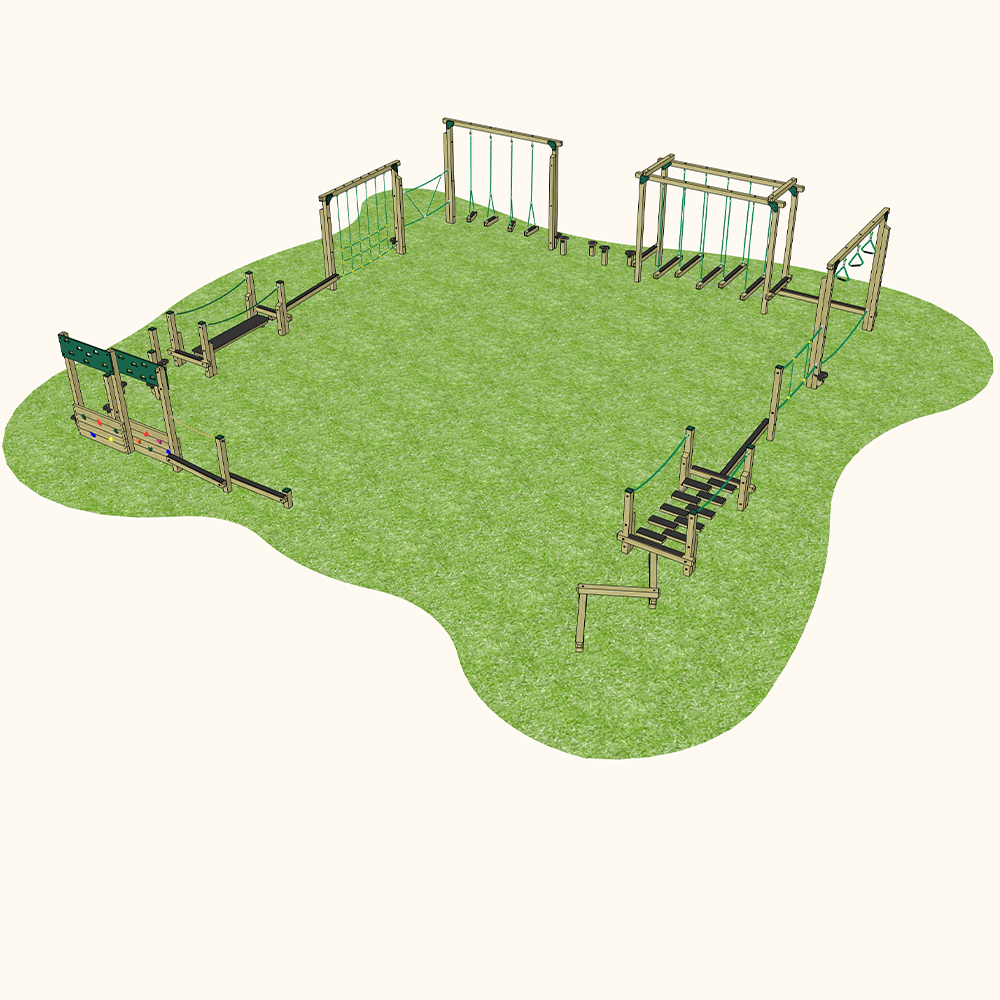 Playground Square Shaped Trim Trail – Sagano (16 Set)