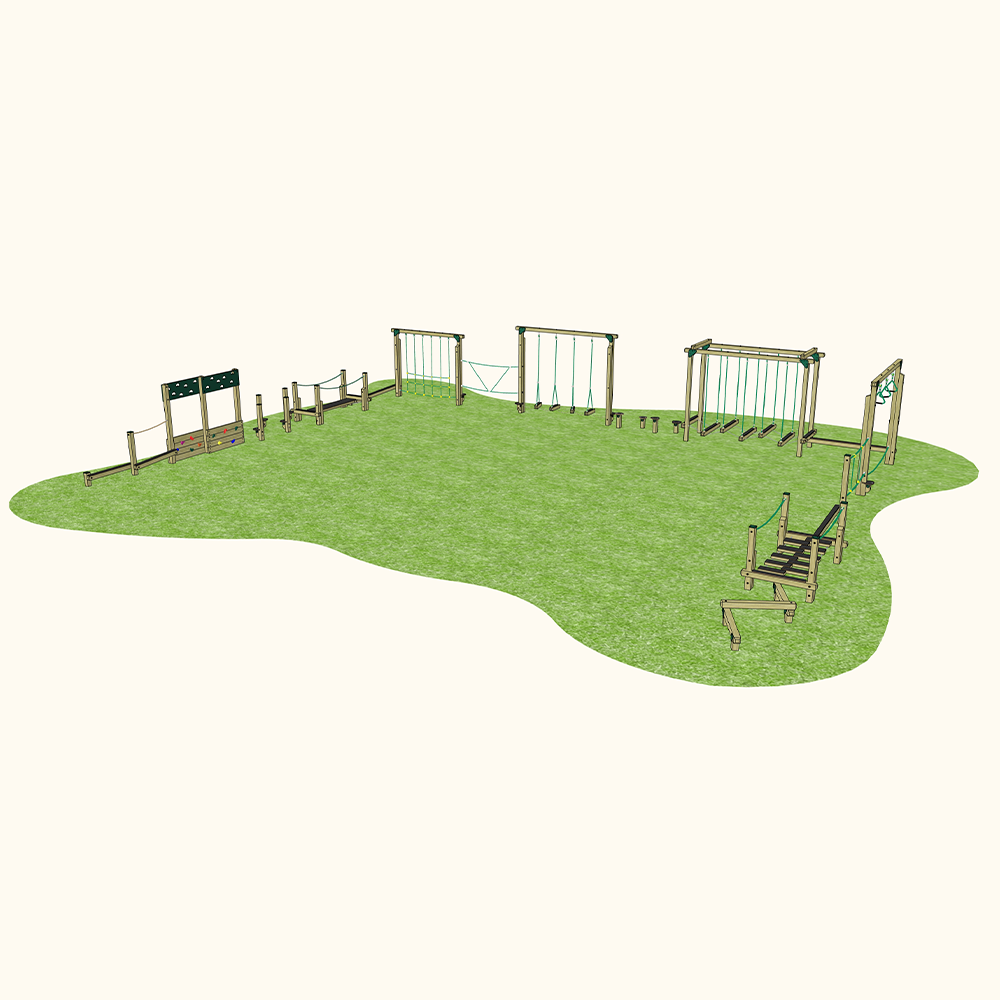 Playground ‘U’ Shaped Trim Trail – Sagano (16 Set)